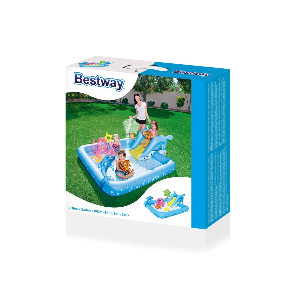 Piscina Gonfiabile per Bambini Bestway Aquarium 239x206x86 cm con