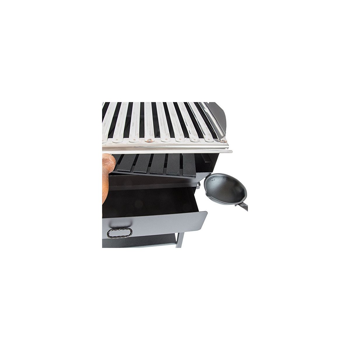 VivaGarden Barbecue a Carbonella Carbone BBQ da Giardino da Esterno in  Acciaio 67x51 cm / 82h cm colore Nero e Rosso - 8460D3