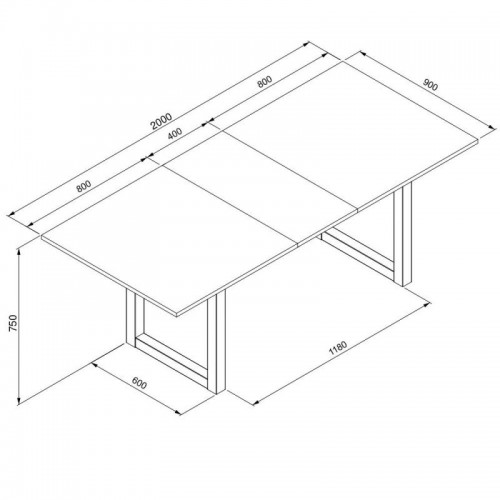 Tavolo Allungabile 160 200x90 Rovere Prolunga Estensibile Rettangolare  Salotto