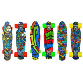 Tavola da Skateboard Evolutivo Cartoon per Bambino Max 50 kg in Legno