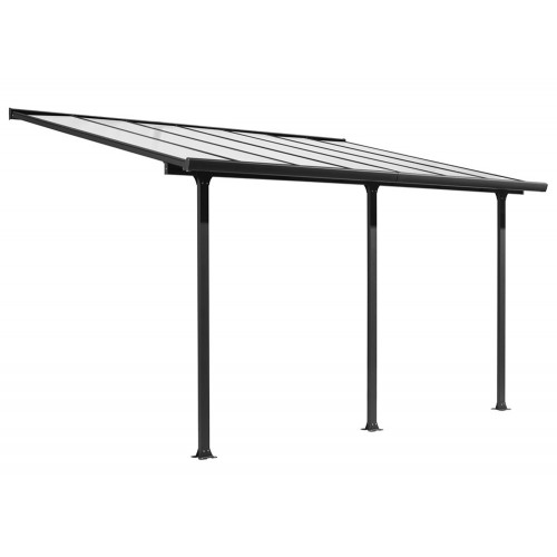 Pergola Addossata 4x3 in Alluminio Gazebo da Giardino Terrazzo Pergolato Carport