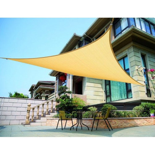 Vela ombreggiante tenda parasole triangolare 3x3x3 polietilene grigio SOLE