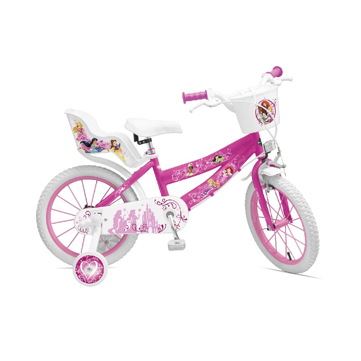 Bicicletta da Bambina 14 Pollici Princess con Rotelle Bici Mountain Bike  Bimba