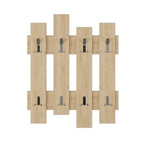 Appendiabiti a Muro in Legno Bianco con Ganci Moderno Mobile