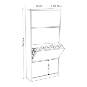 Scarpiera 73x157h cm in legno bianca con 4 ante a ribalta - Primado