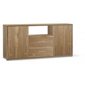 Mobile Madia 2 Ante 2 Cassetti Bianco e Cemento Contenitore Buffet Credenza