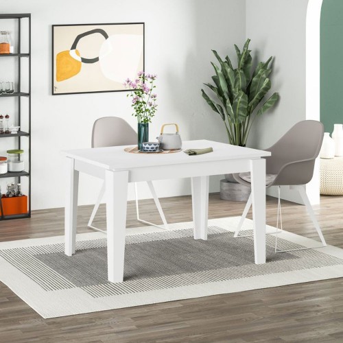 Tavolo da salotto 120x80 cm allungabile a 200 cm colore Bianco opaco Bianco