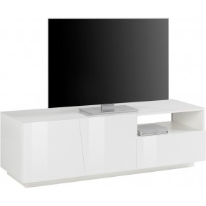 Mobile Porta TV Bianco con 4 Ante 220 cm Madia Bassa per Soggiorno