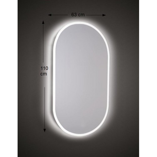 Specchio da bagno con LED Specchio Bagno Retroilluminato e Frontale Luce  Ovale Specchio bagno con Led