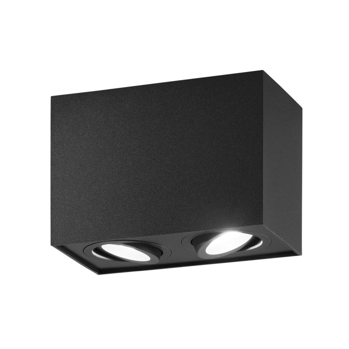 Plafoniera in Alluminio Nero Lampada Intec da Soffitto Faretto Quadrato