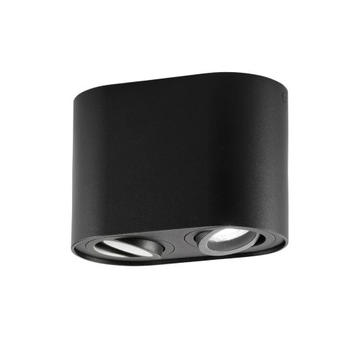 Plafoniera Rotonda Nera Lampada Intec a Soffitto Faretti Orientabili