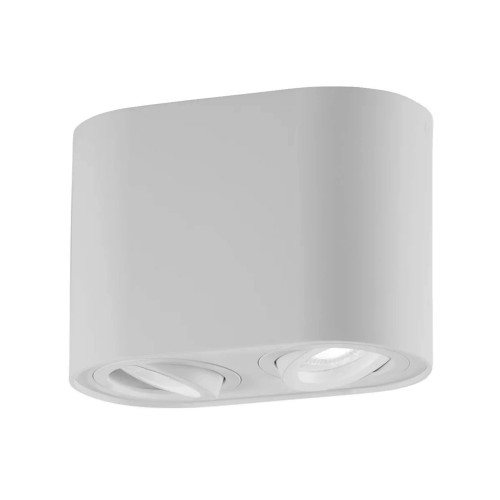 Lampada Intec a Soffitto Faretti Orientabili Plafoniera Rotonda Bianca