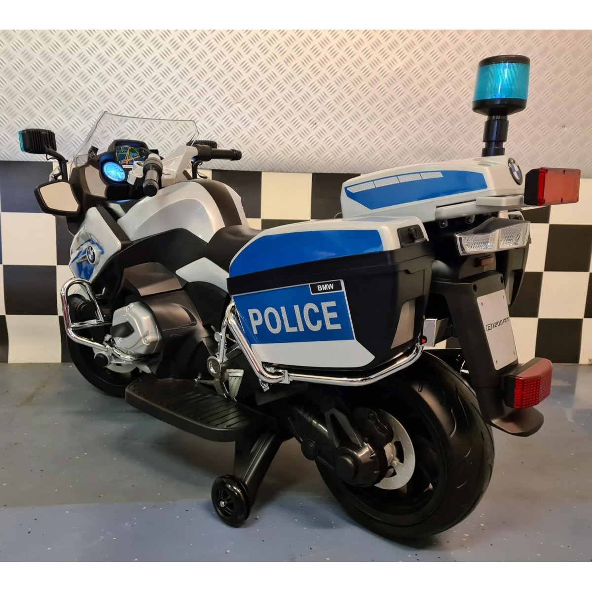 Moto elettrica per bambini con design della polizia BMW R1200 con