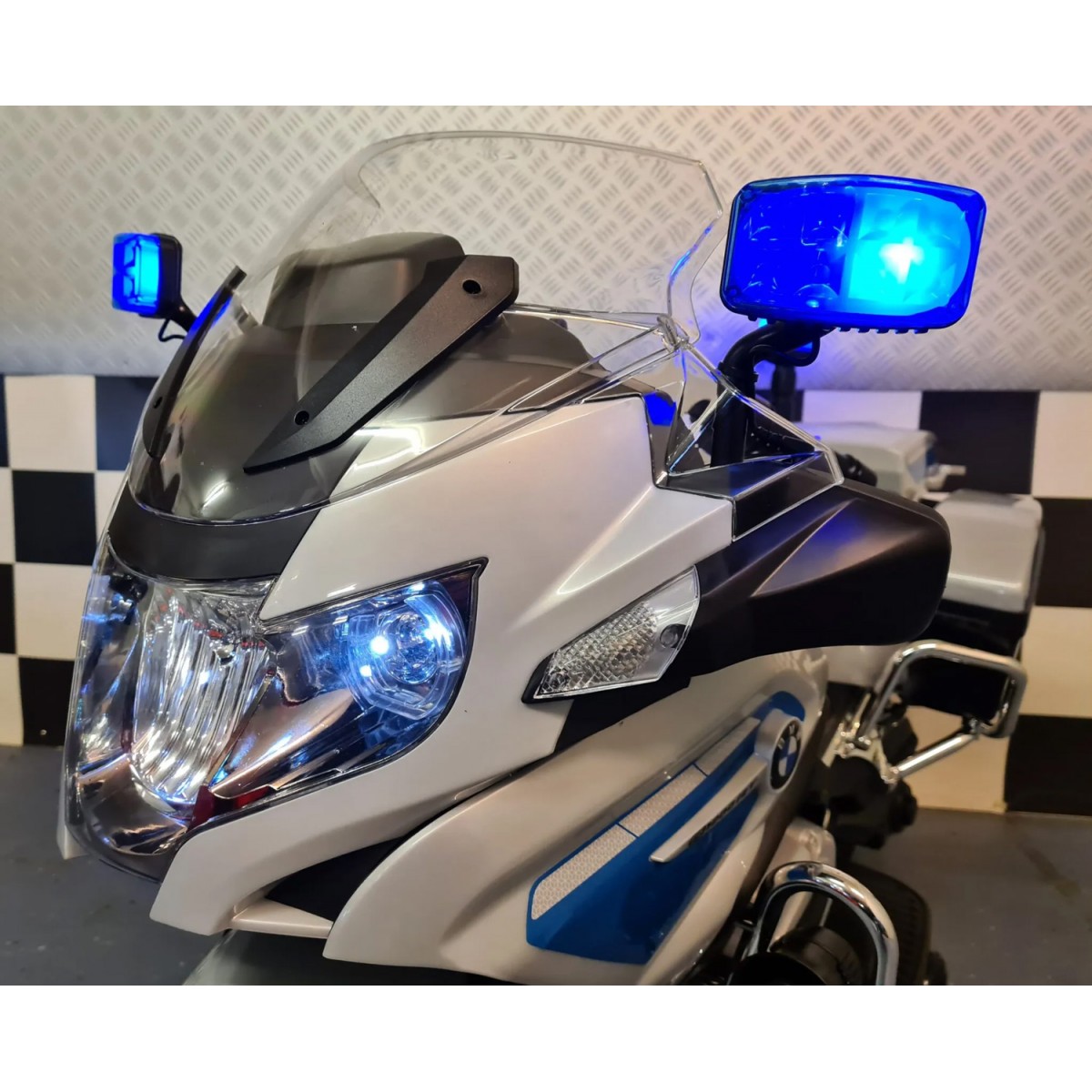 Moto elettrica per bambini con design della polizia BMW R1200 con