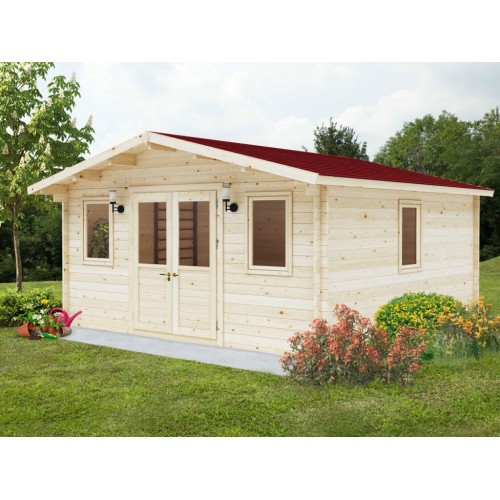 Casetta in Legno 5x5 mt 44 mm Box da Giardino Rimessa Attrezzi Blockhouse