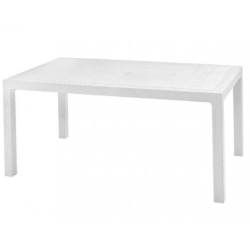 Tavolo Bianco Keter 160x94 cm per Esterno da Giardino