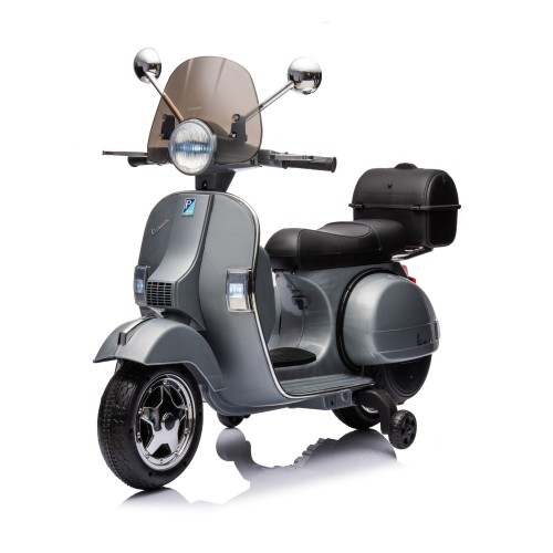 Moto Elettrica per Bambini Piaggio Vespa PX 150 Grigio Batteria 12 V