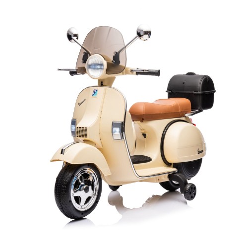 Moto Elettrica per Bambini Piaggio Vespa PX 150 Crema Batteria 12 V