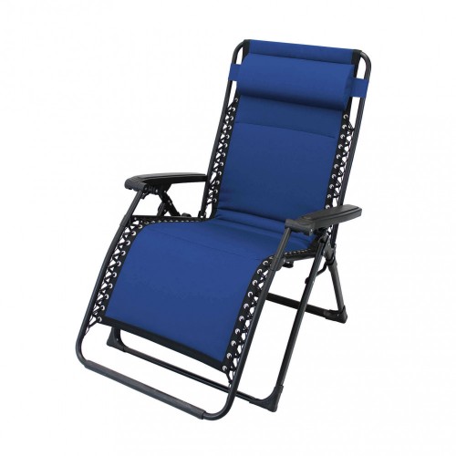 Sdraio Comfort con Braccioli Basculante Blu Spiaggia Giardino