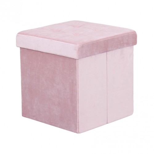 Pouf Contenitore Portaoggetti Rosa Quadrato Portaoggetti 38x38 cm