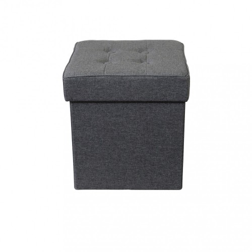 Pouf Contenitore Grigio Scuro Quadrato 38x38x40 cm