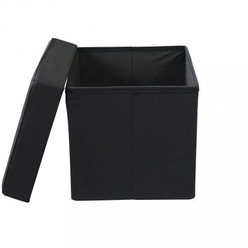 Pouf Contenitore Nero Salone Quadrato 38x38x40 cm