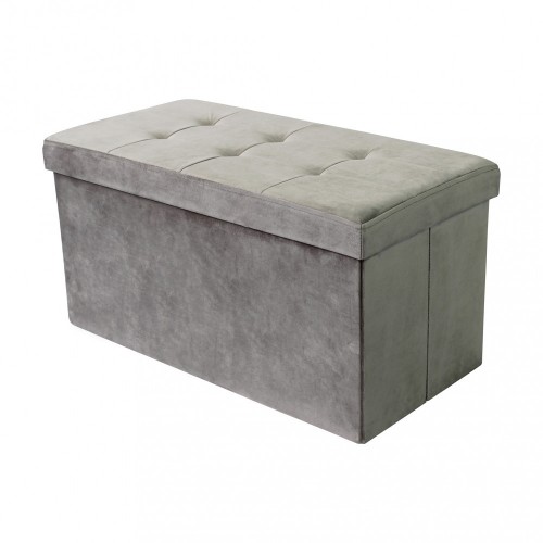 Pouf Contenitore Poggiapiedi per Soggiorno Tortora Rettangolare 76x38 cm