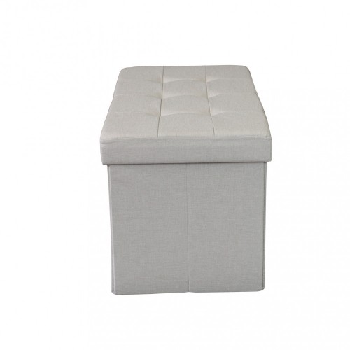 Pouf Contenitore Rettangolare in Stoffa Tortora 76x38 cm