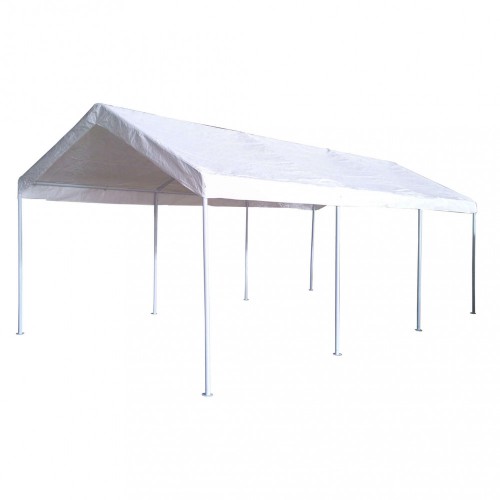 Gazebo per auto 3x6 metri Carport in Metallo Bianco Parasole