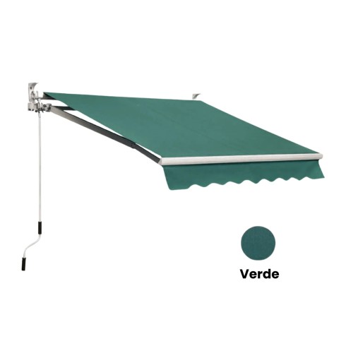 Tenda da Sole Verde 200x150 Bracci Inclinazione Regolabile Barra Quadra