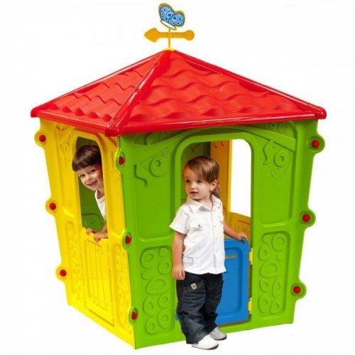 Casetta per Bambini con Giardino Tenda da Gioco Bimbi Uso Interno Esterno  PVC