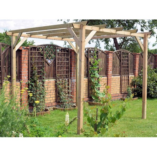 Pergola in Legno 3x3 Gazebo da Giardino Tettoia Pergolato Copertura Carport Auto